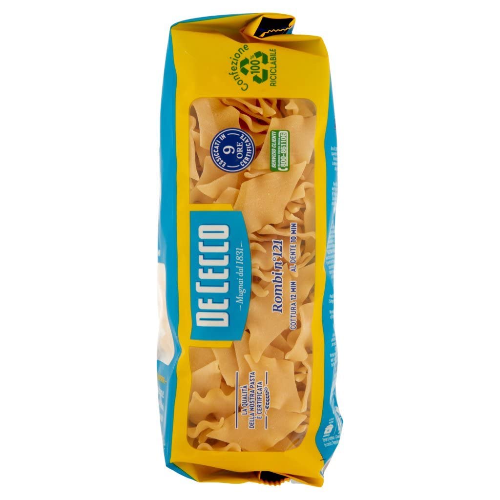 Italian Gourmet Rombi N°121 pasta italiana Hartweizen-Nudeln, 24 x 500g | Formato ruvido e consistente; ideale Kochfestigkeit für Ofengerichte, Ragù, Gesamtnettogewicht 12 kg + Kostenlos Polpa 400g