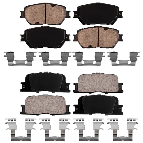 Image of Detroit Axle - Brake Pads for 2002 2003 2004 2005 2006 Toyota Camry, Front and Rear Ceramic Brake Pads w /Hardware Replacement