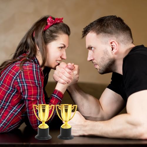 8 pack mini gold trophies award cupsgold participation trophy cupsplastic gold trophy for propsparty favorsrewardssportscompetitionswinning prizes 4 in