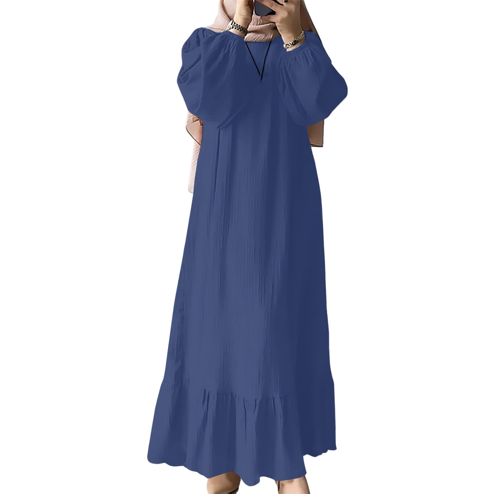 Robe maxi musulmane confortable à poches pour rester libre - 8