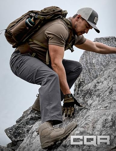 Image of CQR Men's Convertible Cargo Tactical Pants, Water Resistant Outdoor Hiking Pants, Zip Off Lightweight Stretch Work Pants