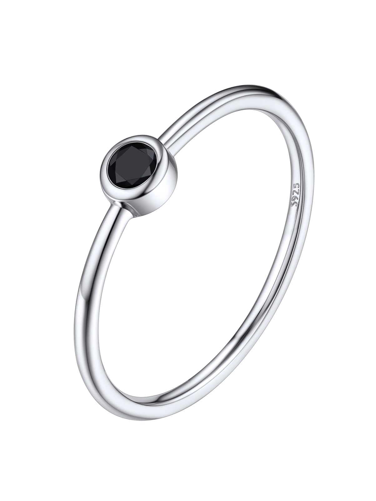 Silvora Anillo de Enternidad Alianza Plata Adolescente Promesa con Diamantes Redondos/Corazón, Talla 7-27 (9 Opciones), Viene con Caja de Regalo