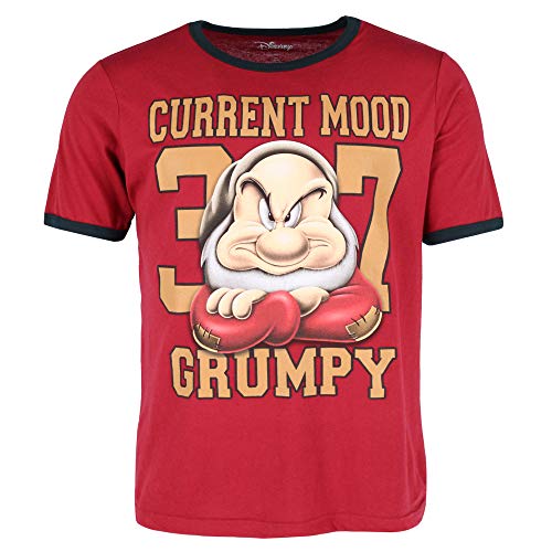 Disney Camiseta Ringer Adiós Estrés Grumpy Mood Cardenal Talla L