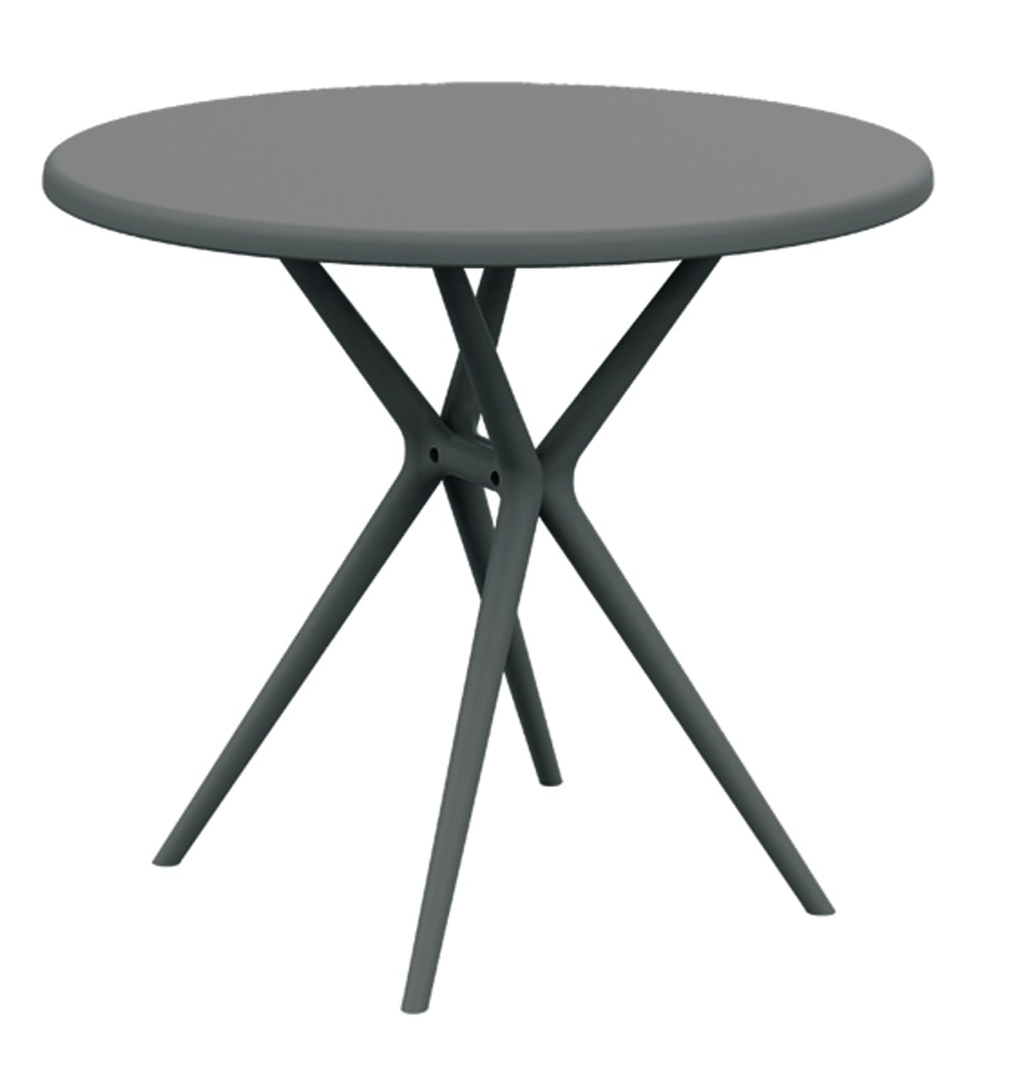 VERDELOOK | Tavolo Rotondo Marbella Tortora Ø80 H74 cm, Tavolo da Giardino con Piano in Polistirene e Gambe in Polipropilene, Tavolo per Interni ed Esterni