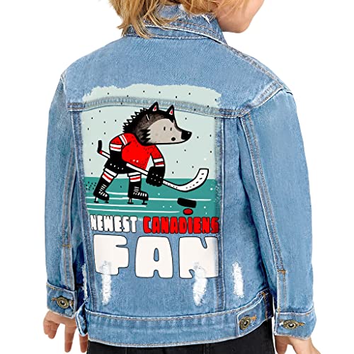Fan Toddler Denim Jacket - Canada Graphic Jean Jacket - Printed Denim Jacket for Kids