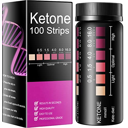 HUOBAOPAO Keto Test Strips -100 CT- Best for Testing Ketones in Urine on Low Carb Ketogenic , Ketosis Home Urinalysis Tester Kit