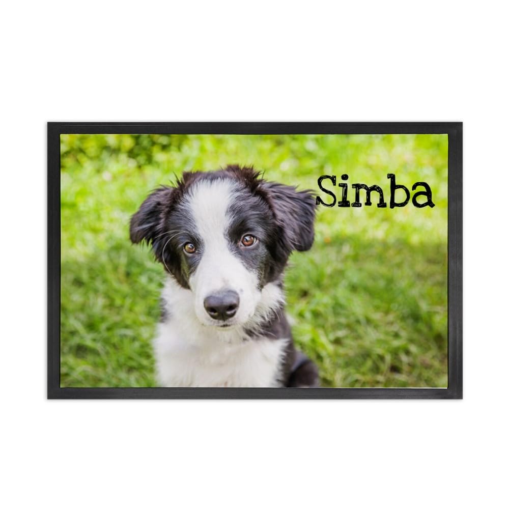 Wanapix | Tapis Gamelle Personnalisé pour Chat et Chien | Tapis de Bol avec Photo et Nom | Matériau Très Résistant/Antidérapante | Lavable en Machine | 60x40 cm | 100% Personnalisé