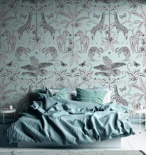 A.S. Création Non-Woven Wallpaper Animals in White, Grey and Green, Wall Wallpaper for Various Rooms - Image 3