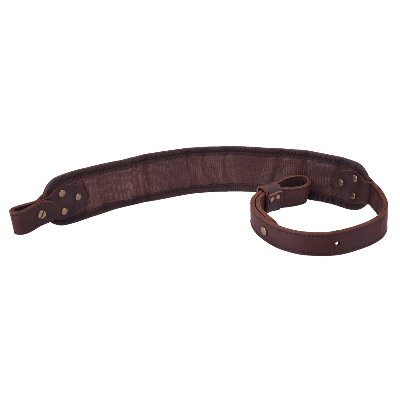 Canvas Leather Rifle Gun Sling, Padded Gun Straps with Shell Holder for .30-06 .30-30 .45-70 .233 .22lr 12GA (.357 .30-30 .38, Coffee)
