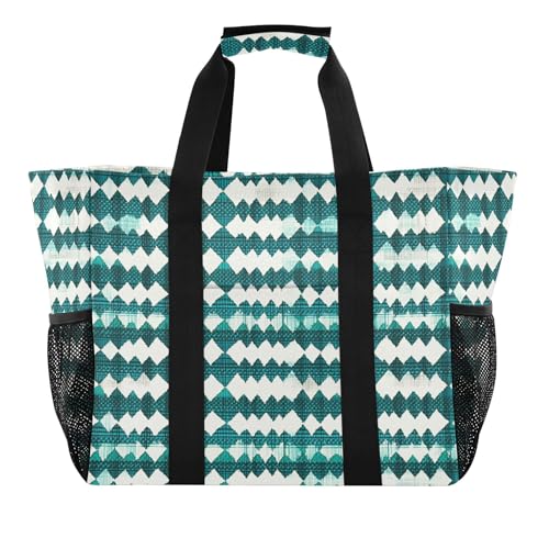 KLL Utility Tote with Handles Collapsable With Compartments Grocery Bags Reusable