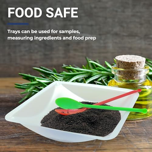 weigh boats large 330ml 125 pack disposable plastic trays for scale anti-static square tray weighing dishes polystyrene lab dish for powder weight mixing epoxy food sample container pour boat