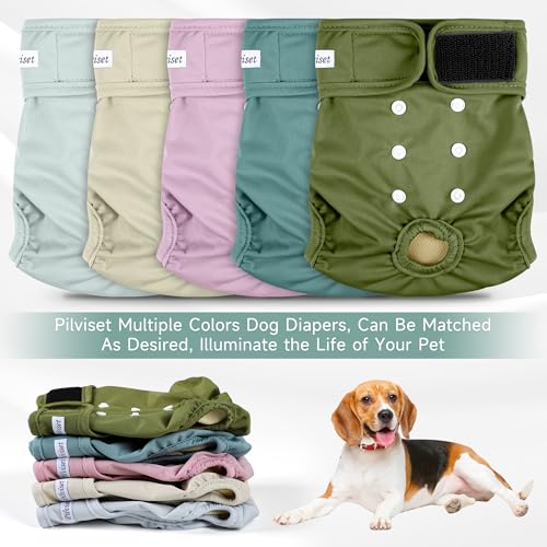 Image of Dog Diapers Female 5pcs,Reusable Dog Doggie Puppy Doggy Diapers Female, Period Panties in Heat, Small