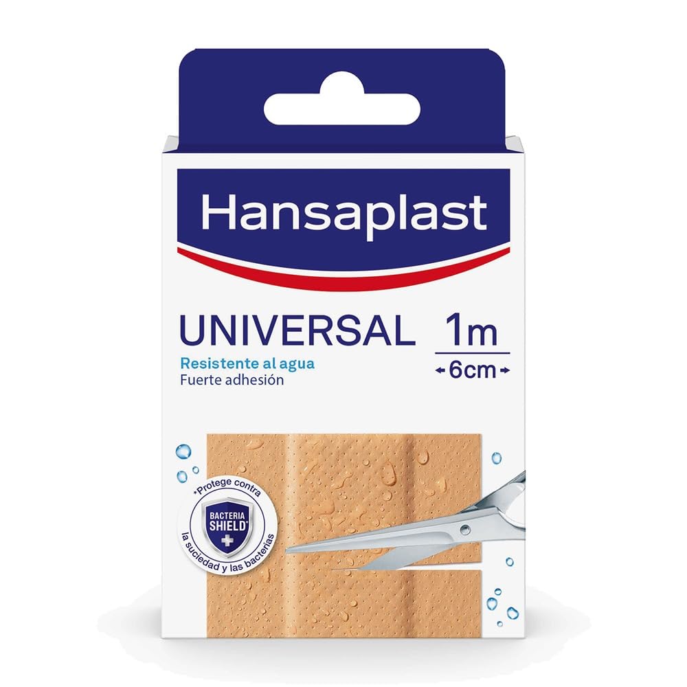 Hansaplast Universal Tira para cortar 10 x 6 cm, Apósitos impermeables transpirables, Fuerte adhesión, Gasa absorbente antiadherente, Apósitos para heridas multiusos