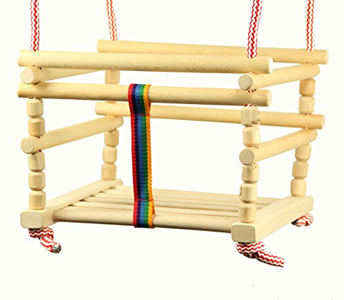 Holzschaukel, Schaukel Baby Holz, Kinderschaukel, Kinder Holzschaukel, Schaukel aus Holz, Schaukelsitz Holz Tragkraft bis 20 kg, für unbeschwerten Schaukelspaß naturton Cover
