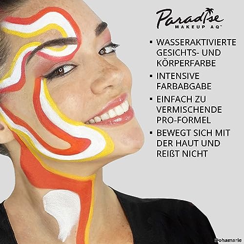 Image of Mehron Makeup Paradise Makeup AQ Pro Size | Stage & Screen, Face & Body Painting, Special FX, Beauty, Cosplay, and Halloween | Water Activated Face Paint & Body Paint 1.4 oz (40 g) (Metallic Gold)