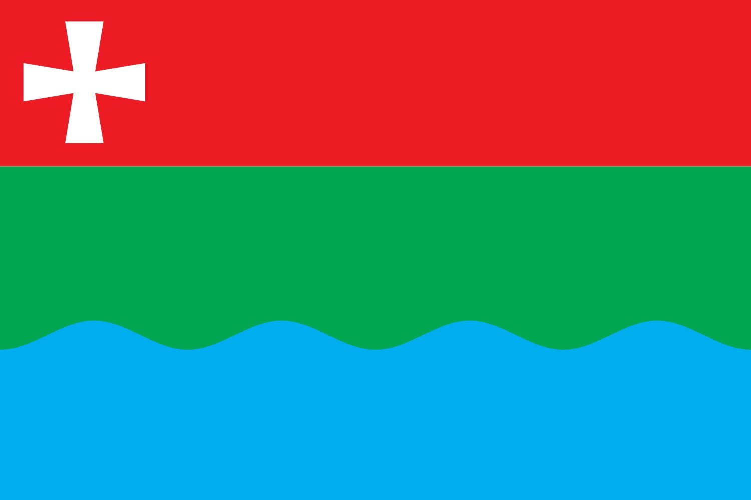 Drapeau de Shatsk Raion grand format de l'Oblast de Volyn