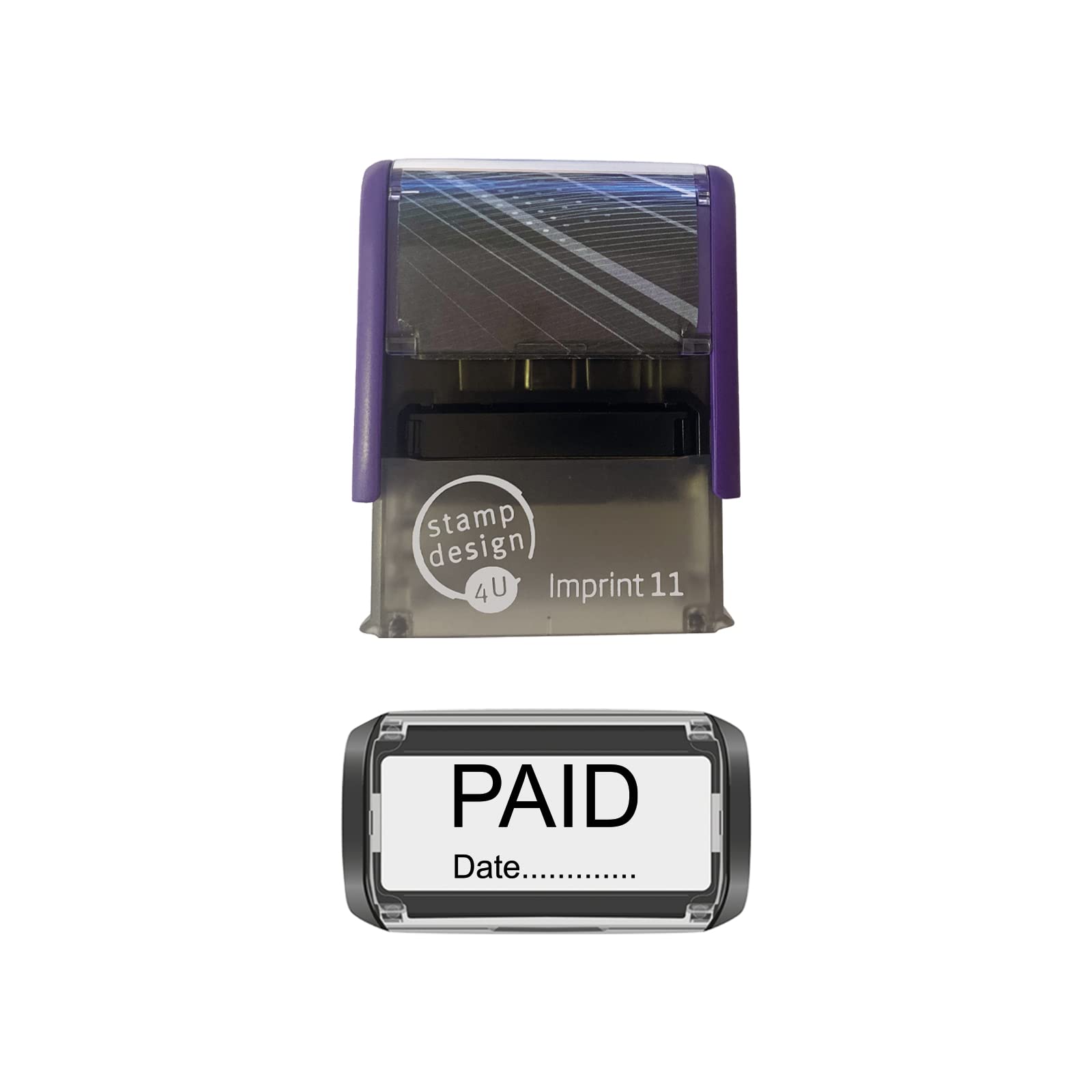 Stamp Design 4U Black Imprint 11 38 X 14Mm Paid With Date Self Inking Rubber Stamp - Ink To Stamp Your Paid With A Date Documents