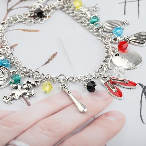 Princess Charm Bracelet Red Themed Inspired Jewelry Movie Character Gifts for Movie Lover Anime Gifts Cosplay Jewelry4