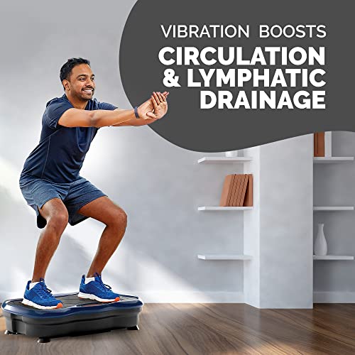 Vibration-Plate-Exercise-Machine--Belmint-Lymphatic-Drainage-Machine--2-Resistance-Bands-and-Fitness-Workout-Instructions--Equipment-Improves-Circulation-Strength