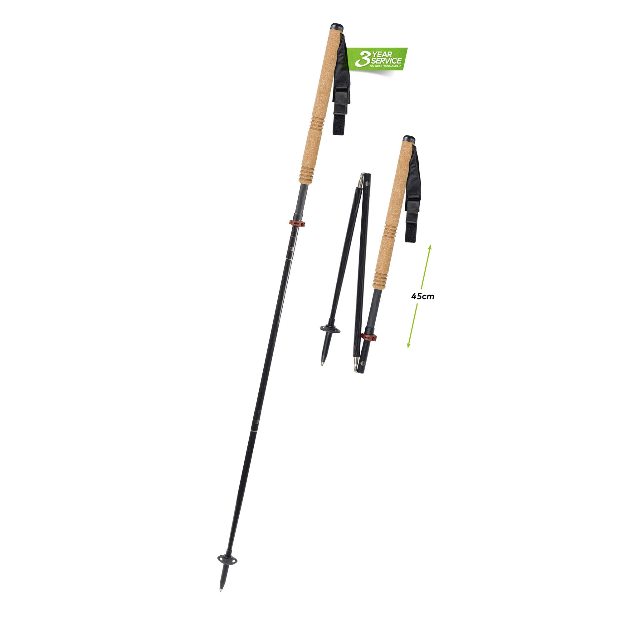 Komperdell Trailhunter Zero Carbon Fiber Bastoni da Trekking – Design leggero ed ergonomico con tecnologia anti-shock per escursioni in montagna e trail running