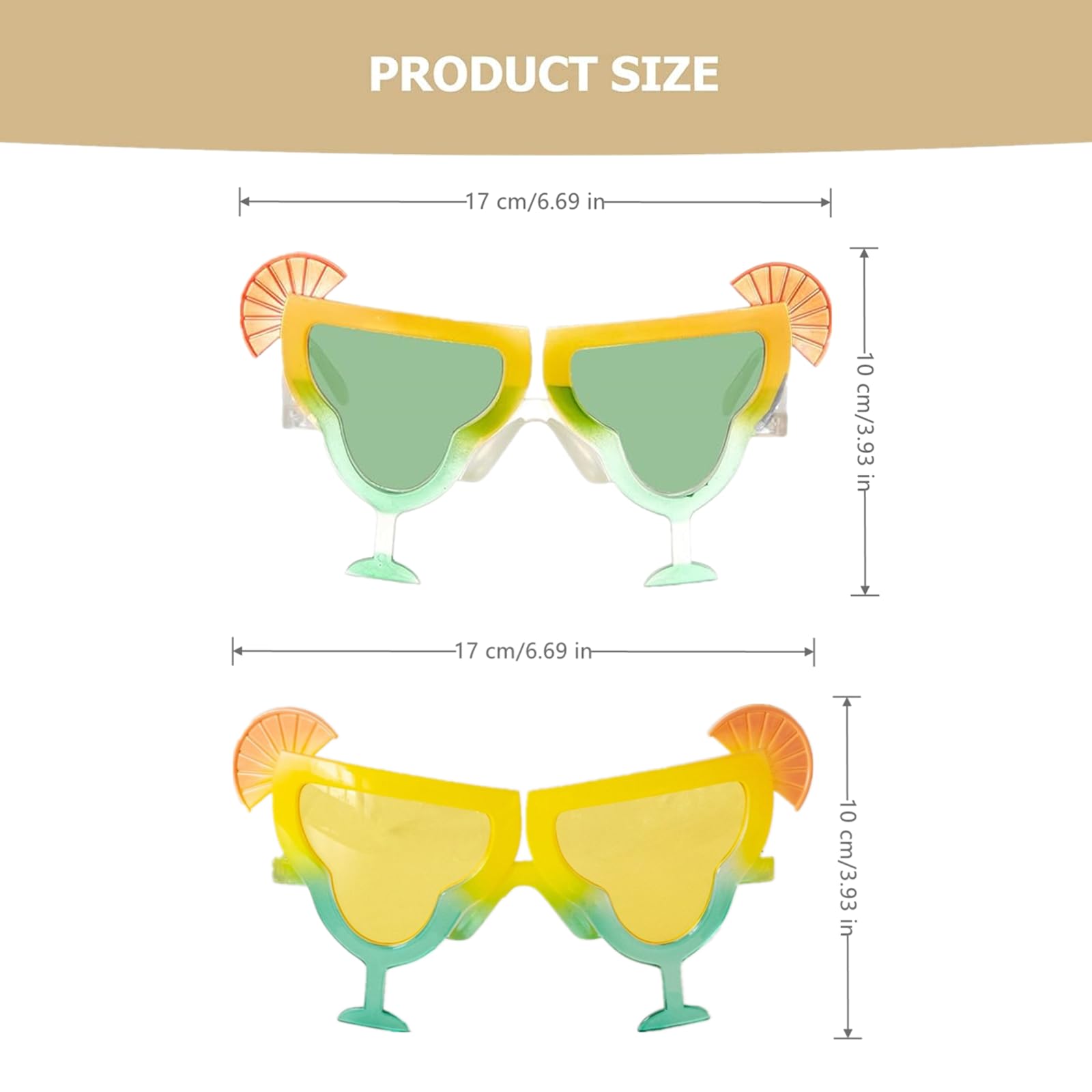 NffPOTRee 2 PCS Luau Party Sunglasses Novelty Glasses Margarita Fanci-Frames Margarita Costume for Beach Themed Party Supplies Decoration(Random Color) - Image 2