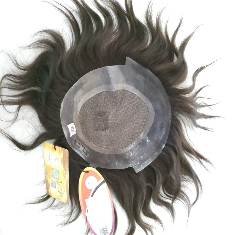 Image of Australian Hair Patch for Men, Natural Looking Front Lace Hair System /Patch /Toupee /Wig /Piece.Non Surgical Hair Replacement Solution. Front Lace Men's Wig /Toupee (7 * 5)
