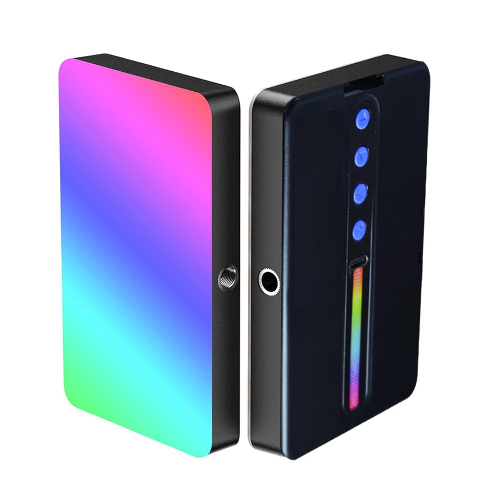 【b2l63】2色カラーLEDライトスクリーン OFF黒 60cm x 36cm BROLAVIYA Led Video Camera Full Color RGB Lights,1800mAh