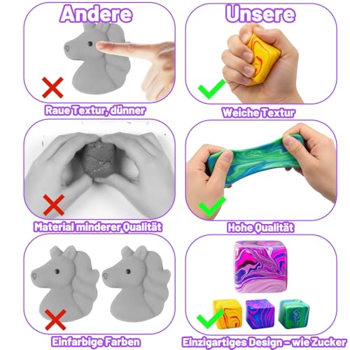 4 Stück Fidget Toys,Anti Stress Würfel,Weiche Squishy Stressball,Antistress Spielzeug, Entspannung Und Konzentration, Bunte Farben