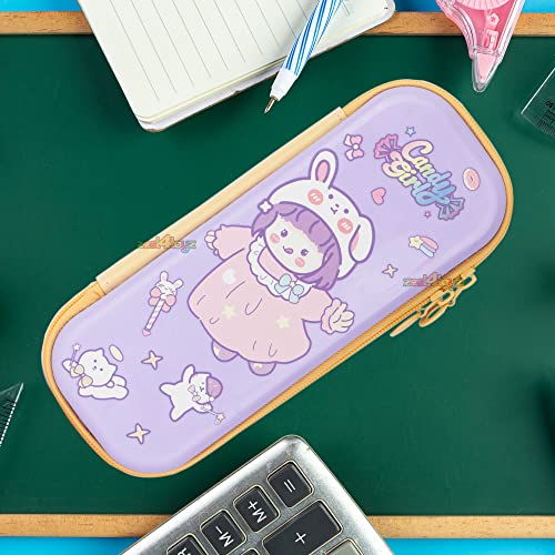 Image of Zest 4 Toyz Pencil Box for Girls Pencil Pouch School Supplies Stationary Items Set Pencil Case Organizer Return Gifts Birthday Party for Kids (Pack of 1 - Candy Girl) Purple