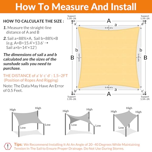 Image of KANAGAWA 6'X8' Sun Shade Sail Sand Curved Rectangle