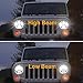 7 Inches H6024 LED Headlights with White Halo Ring Angel Eyes White DRL + Amber Turning Signal Lights Compatible with Wrangler JK TJ CJ/Hummer H2 H1 Land Rover Defender and More, Pack of 2