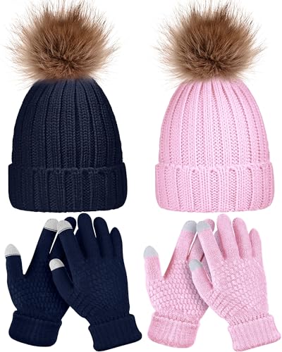 Guantes táctiles y gorros de punto transpirables con aislamiento térmico mujer