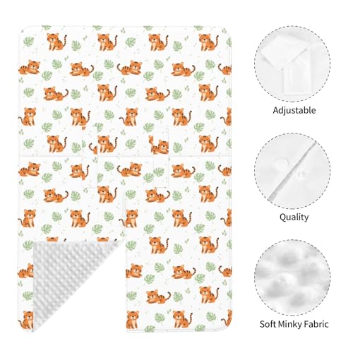 Image of Tiger and Leafs Baby Car Seat Canopy Nursing Cover for Newborn Car Seat Breastfeeding Covers Blanket Newborn Shower Gift