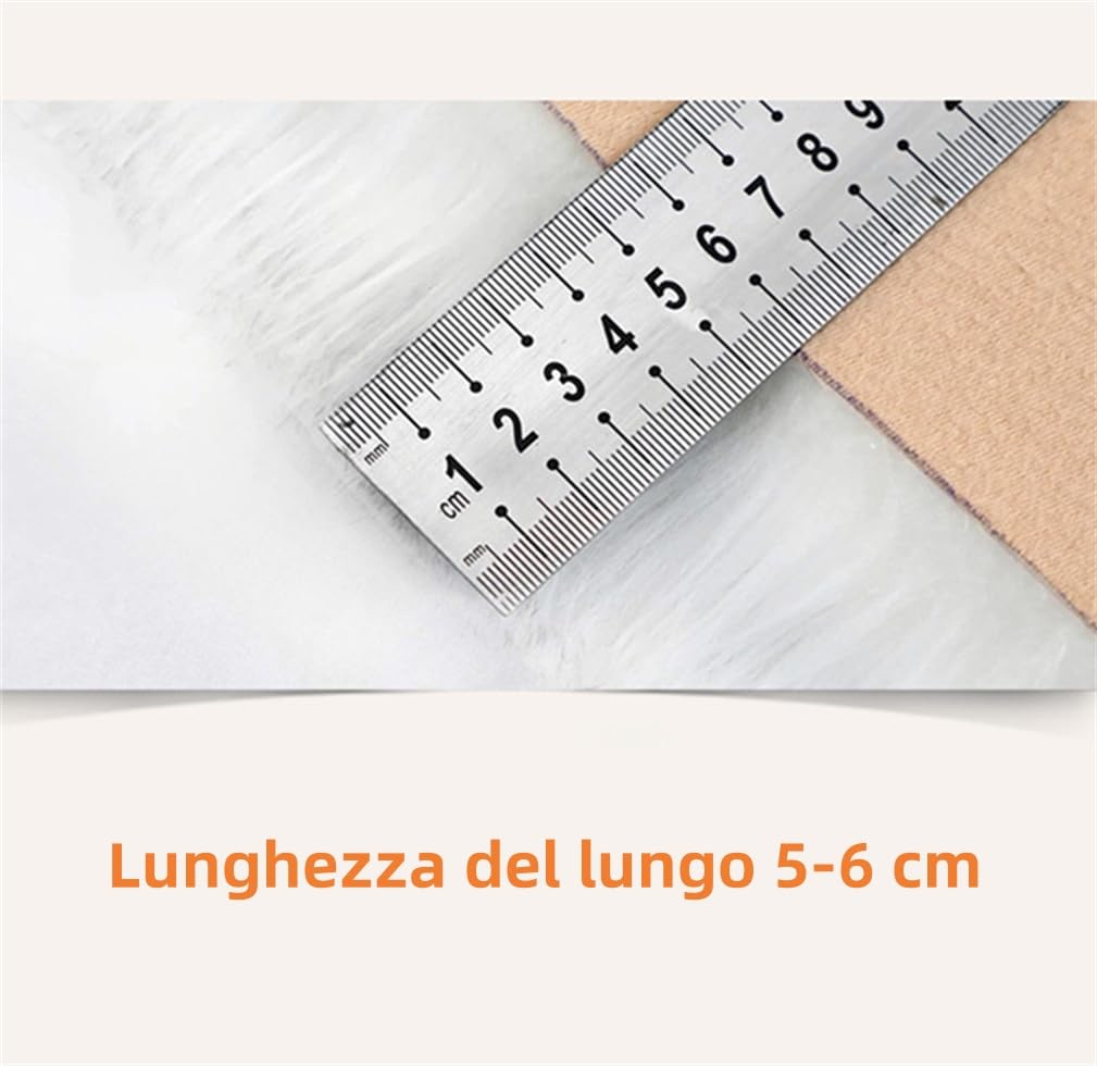 Faux Lana Pelliccia Tappeto, Soffice Shaggy Della Pelliccia Imitazione Tappeti Longhair Effetto Pelliccia Divano Letto, Usato per Camera da Letto Decorazione (50 x 100 cm,Bianco)