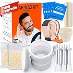 Wokaar 99 Count Ear Nose Hair Waxing Kit - 100 g Wax, 20 Wooden Sticks, 10 Nose Applicators - 2 in 1 Nasal and Ear Hair Removal for Men & Women, 15 Balm Wipes etc.