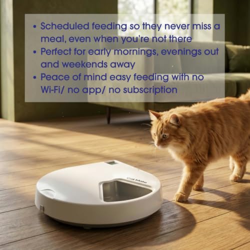 Image of Cat Mate Pet Mate C500 Automatic Pet Feeder with Digital Timer for Cats and Small Dogs [White, Grey]