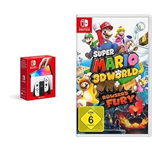 Nintendo Switch (OLED-Modell) Weiss + Super Mario 3D World + Bowser’s Fury – [Nintendo Switch]