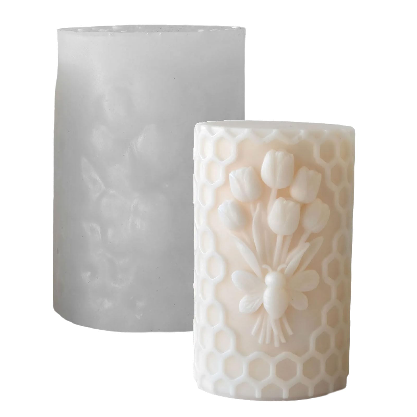 HZBB Carved Silicone Molds for Making Soap Cylinder for Epoxy Resin Project
