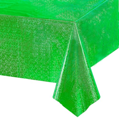 Party Tischdecke Grün Glitzer - Geburtstag Tischdecken Foil Plastik...
