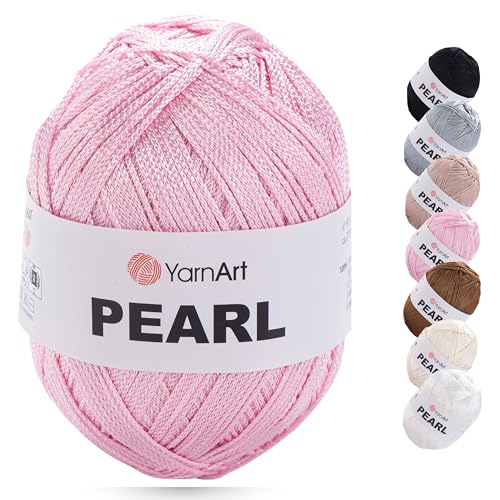 YarnArt Pearl - 100% Viscose Silky Shine Yarn, Lightweight & Soft Crochet Thread for Knitting, Lace Dresses, Blouses, Shawls, Summer Cardigans, 90g (3.17 oz), 270m (295 yds), Fine Weight (220)