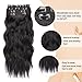 Black Hair Extensions Clip ins 20Inch Long Wavy Clip in Hair Extensions for Women 4PCS Natural Soft Curly Thick Hairpieces Double Weft Synthetic Clip on Hair Extension (20INCH, 1B)