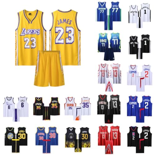 2 Pièces Tenue Basket Enfant/Adulte 2024, Ensemble Pop Maillot sans Manches + Pantalon Court,...