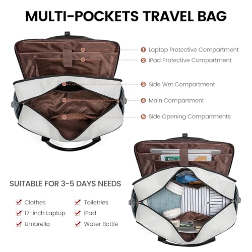 LOVEVOOK Weekender Travel Duffel Bag, Personal Item Duffle Bags for Women with Laptop Compartment, Overnight Bag with Toiletry Bag, Yoga Gym Bag with Wet Pocket, Hospital Bag for Labor and Delivery3