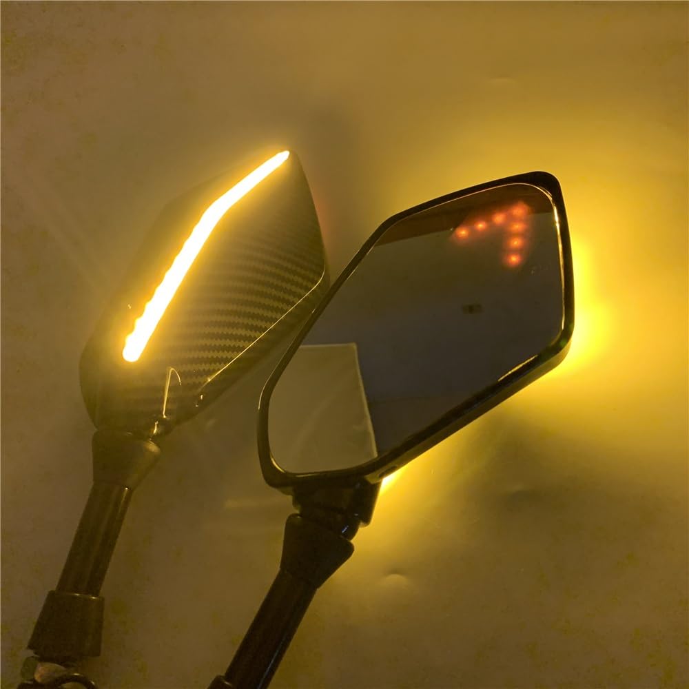 Specchietti per manubrio motocicletta Adatto Per La Luce Degli Specchietti Retrovisori Laterali Posteriori Universali Del Motociclo Per Suzuki Specchietti Retrovisori Moto(10mm Black)