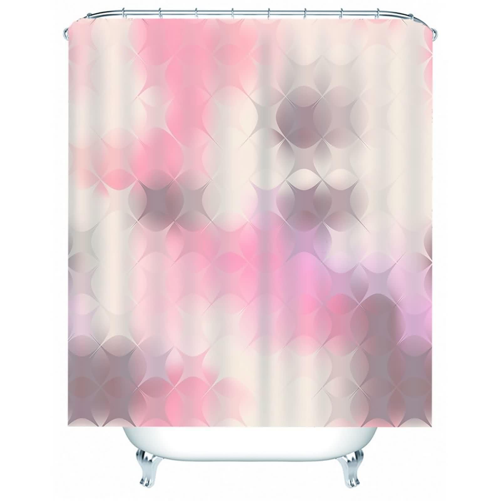 Rideau de douche rose gris à séchage rapide, textile lavable anti-éclaboussures