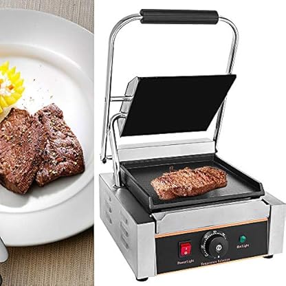 Kontaktgrill Plattengriller Elektrogrill Sandwich Maker Low Fat Grill Elektrische Tischgrills Edelstahl, 1800W, 0-300℃ – Bild 4