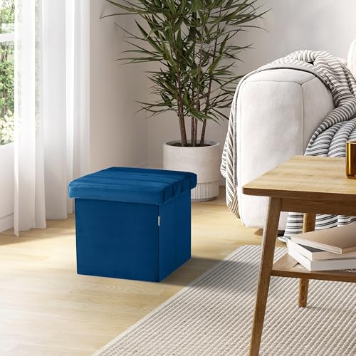 image for Seville Classics Cushioned Fabric Ottoman Hidden Storage Chest Footres