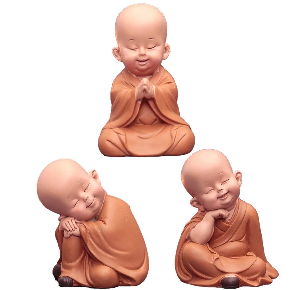 Casiler Style1 Small Monk Figurines Resin Crafts Desk Miniatures Ornaments Accessories Home Decor Monk Decoration
