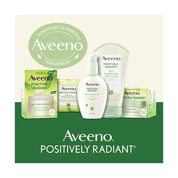 Aveeno-Positively-Radiant-Daily-Gel-Facial-Moisturizer-with-Hyaluronic-Acid-Tone-Correcting-Soy-Hydrating-Brightening-Gel-Cream-Face-Moisturizer-Oil-Free-Hypoallergenic-white-17-Fl-Oz Aveeno Positively Radiant Daily Gel Facial Moisturizer with Hyaluronic Acid & Tone-Correcting Soy, Hydrating & Brightening Gel Face Cream Evens Skin Tone & Texture, Hypoallergenic, 1.7 oz