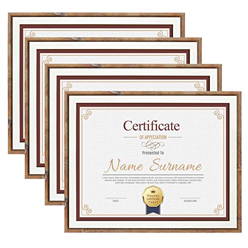Schliersee 8.5 x 11 Certificate Document Frames 4pcs Diploma Picture Frames Set, Wall